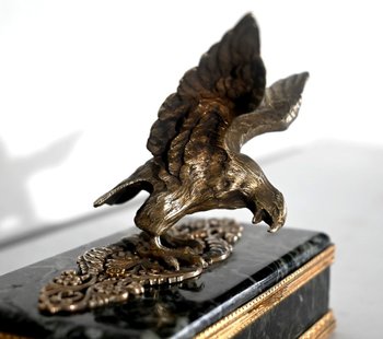 Rare Office Necessary in Marble and Bronze, Empire style - 2nd half of the 19th century