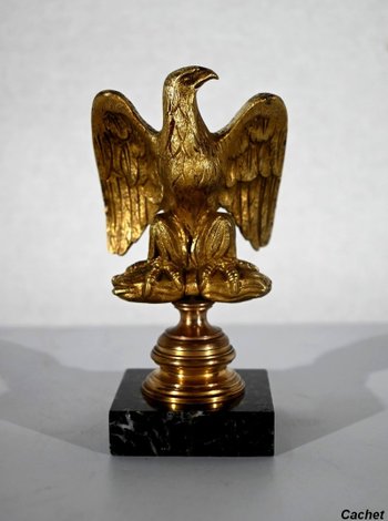 Rare Office Necessary in Marble and Bronze, Empire style - 2nd half of the 19th century