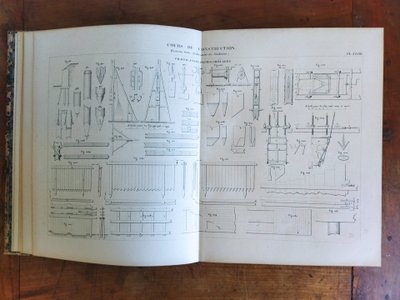 COURS DE CONSTRUCTION École Militaire BRUXELLES par DEMANET 1847  Planches Techniques COLLECTION