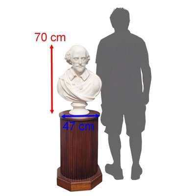 Shakespeare, Buste H70m,  marbre blanc, XIXème siècle