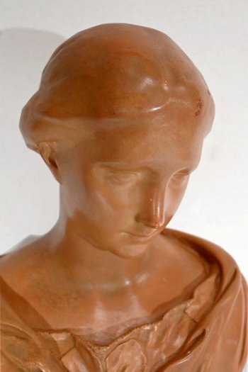 Buste en Terre Cuite, signé Atelier Lorenzi – 1920