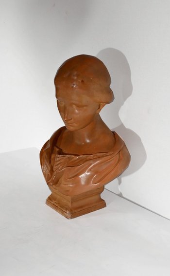 Buste en Terre Cuite, signé Atelier Lorenzi – 1920