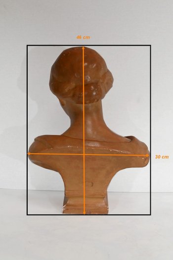 Buste en Terre Cuite, signé Atelier Lorenzi – 1920