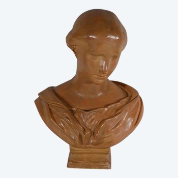 Terracotta bust, signed Atelier Lorenzi – 1920