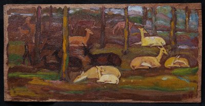 Mateo HERNÁNDEZ SÁNCHEZ, „Rehe im Wald“, Tierbild