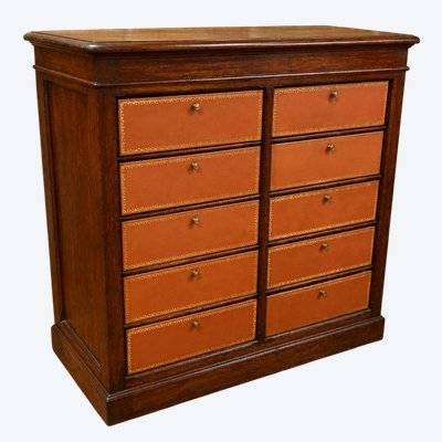 Notarschrank – Aktenschrank mit zehn ledergefütterten Fächern, Napoleon III.