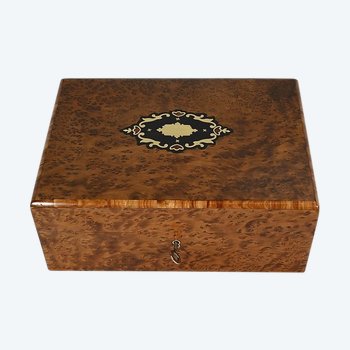 Jewelery Box in Thuya Burl, Napoleon III Period - Late 19th Century