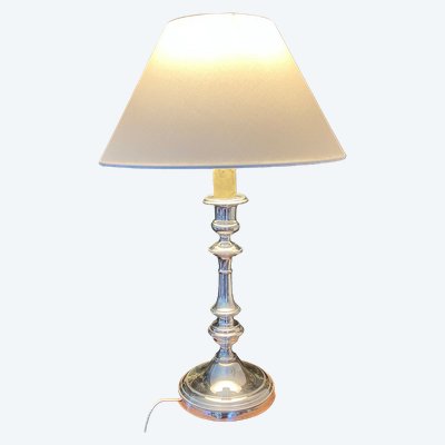 Schöne Lampe aus versilbertem Metall im Napoleon-III.-Stil aus dem späten 19. Jahrhundert