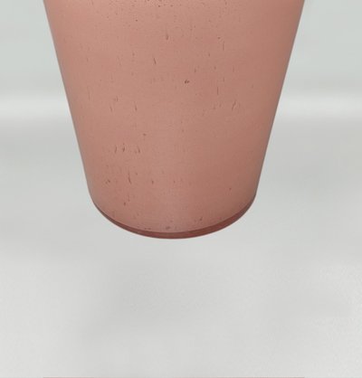 Vaso rosa antico soffiato a Murano degli anni ’70, opera del Maestro del Vetro