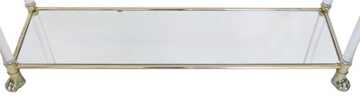 Console a tre ripiani in plexiglas in stile Hollywood Regency