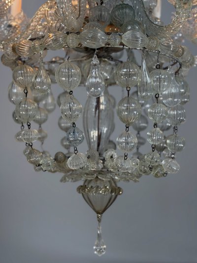 Kronleuchter aus Muranoglasperlen, Venedig, um 1900