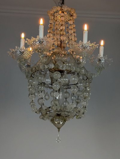 Kronleuchter aus Muranoglasperlen, Venedig, um 1900
