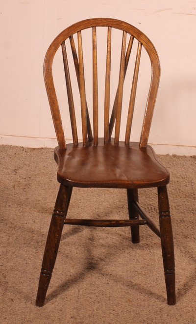 Set Of 5 Chairs And 2 Windsor Armchairs—19th Century