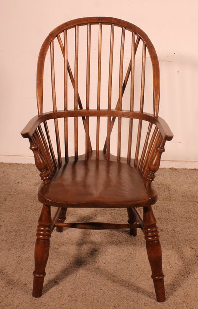 Set Of 5 Chairs And 2 Windsor Armchairs—19th Century
