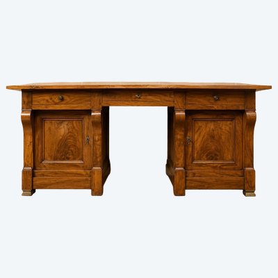 IMPORTANTE SCRIVANIA DI STILE IMPERO IN LEGNO DI NOCE, XIX SECOLO