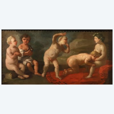 Francesco De Mura (Neapel, 1696 – Neapel, 1782) und Werkstatt - Das „Schiaffo“-Spiel