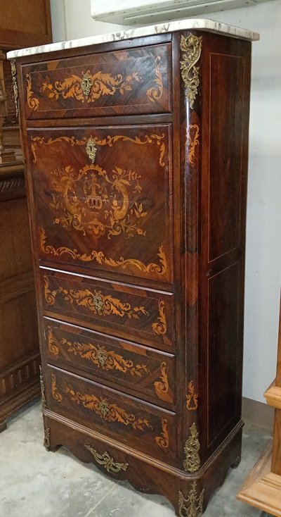 Sekretärsbox im Stil Louis XV mit Klappdeckel