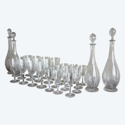 Baccarat service de verres pour 12 & carafes, cristal taillé, modèle Epron