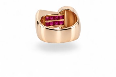 Retro Ruby and Diamond Ring