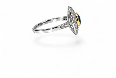 Art Deco Ring with Sapphires and Diamonds