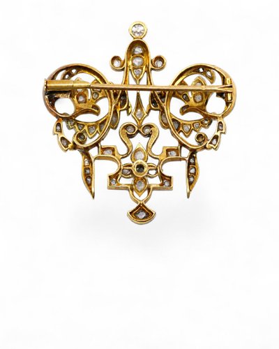 Jugendstil-Diamantbrosche
