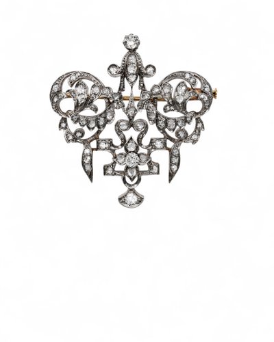 Jugendstil-Diamantbrosche