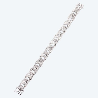 Bracciale con diamanti da 3,80 ct in oro bianco 18 carati