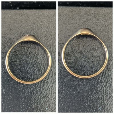 Vintage Art Deco solitaire band ring in 18k/750 gold set with a diamond of approximately 0.05ct