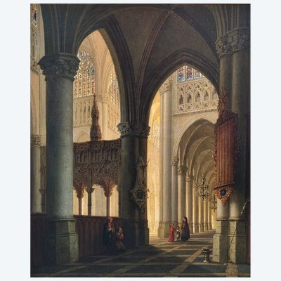 Joseph Maswiens – Innenansicht der Kirche Saint Gommaire in Lierre, Belgien