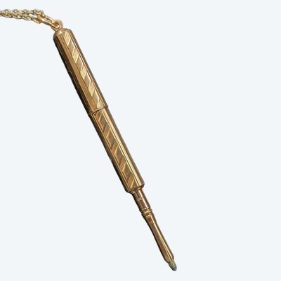 Antique French Mechanical Pencil Pendant in 18K/750 Gold