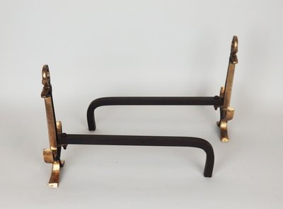 Pair of "Marine Anchor" andirons