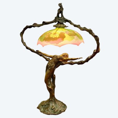 Emile Gallé Et Méliodon Lampe "Métamorphose D'une Nymphe"