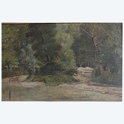 Emile Loubon - (attribuito a) - 51809 - 1863) - Rive dell'Huveaume a La Pomme - Marsiglia -