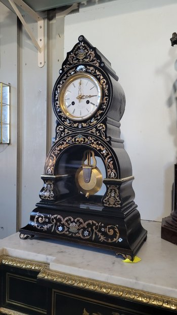 DEMEUR clock, clockmaker to the King of Belgium Brussels Clock in Boulle marquetry Napoleon 3 Victorian Cartel clock