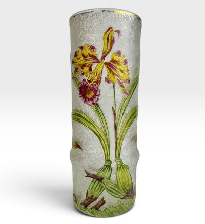 Baccarat – Jugendstilvase mit Orchideenverzierung