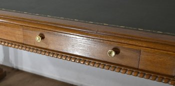 Flacher Schreibtisch, Eiche massiv, Empire-Geschmack – 1950