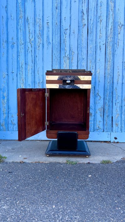 Art Deco Bedside Table with Portor Marble Top, 1930s