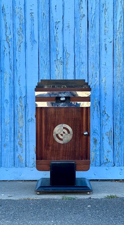 Art Deco Bedside Table with Portor Marble Top, 1930s