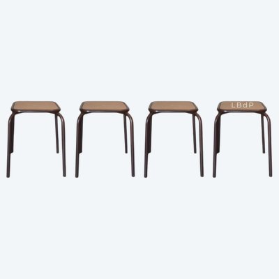 4 sgabelli industriali Mullca, per officina, scuola, stile vintage