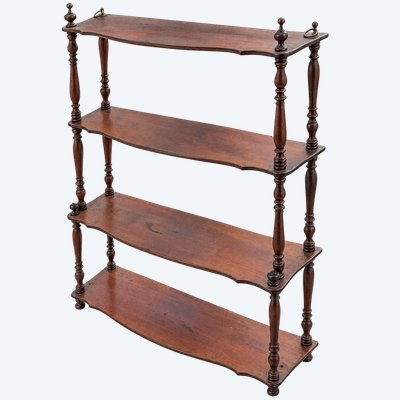 Étagère murale Napoléon III en bois teinté acajou à quatre plateaux – XIXe siècle
