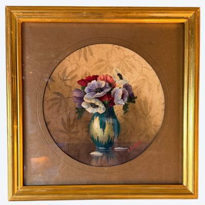 Blumenstrauß aus Anemonen, Gouache