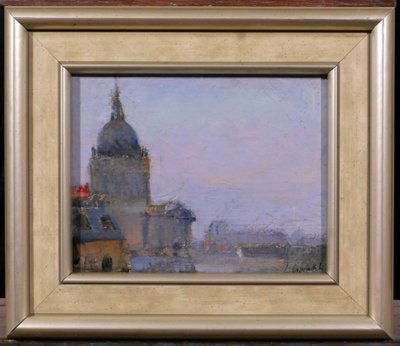 Lucienne CAPDEVIELLE 1885-1961 Paris, le Panthéon, tableau, vers 1930 paysage Art Déco