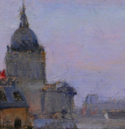 Lucienne CAPDEVIELLE 1885-1961 Paris, le Panthéon, tableau, vers 1930 paysage Art Déco