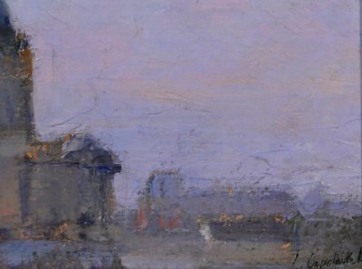 Lucienne CAPDEVIELLE 1885-1961 Paris, le Panthéon, tableau, vers 1930 paysage Art Déco