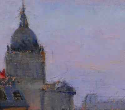 Lucienne CAPDEVIELLE 1885-1961 Paris, le Panthéon, tableau, vers 1930 paysage Art Déco
