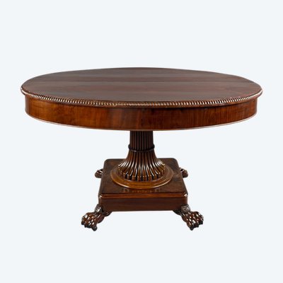 Table ovale de style Empire à pied central, XIXe siècle