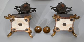 Regule and cherry marble mantelpiece set – 1920
