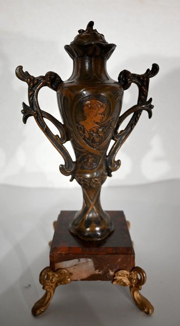 Regule and cherry marble mantelpiece set – 1920