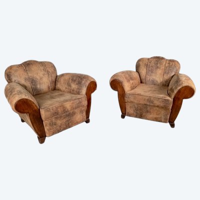 Pair of Club armchairs
