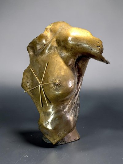 VASSILAKIS TAKIS (1925-2019) « MAGNETIC EVIDENCE » SCULPTURE EN BRONZE –